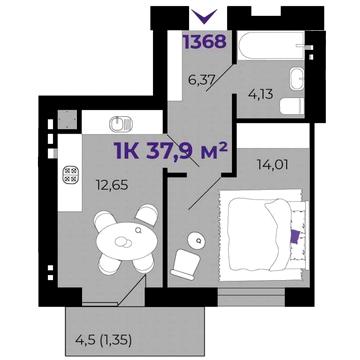 1к квартира 37,9 м.кв. по вул. Івасюка, р-н Епіцентру — ЖК shepit ЖК Шепіт