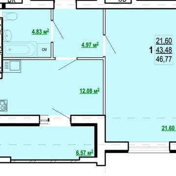 ЖК Победы-2  продам 1-квартиру 47м² Документы Алексеевка.L ЖК Победы-2