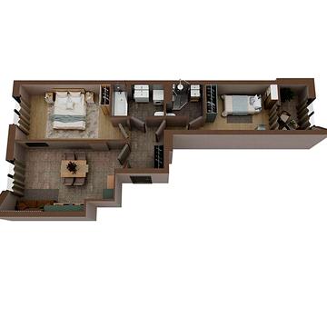 2-кімнатна квартира (69.60 м²) на 3 поверсі ЖК SVOЇ INSPIRO