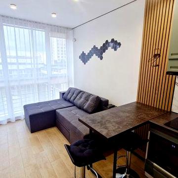 1к квартира 23.9 м² з ремонтом біля метро | Панорамні вікна, тепла підлога, Харківський масив