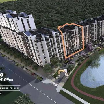 Продаж 1к квартири | ЖК «Едем» (Виставка) | 47,62 м² | 7 поверх | Вид на озеро 43322 ЖК Едем
