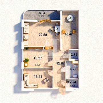 3к квартира у ЖК Great | Переуступка, 5 поверх, вид у двір та на правий берег ЖК Great