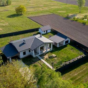 Продаж одноповерховий будинок котедж 143,3 кв.м. 16 соток Кобилянка Снов Брусилів Сновянка заміський будинок сучасної архітектури