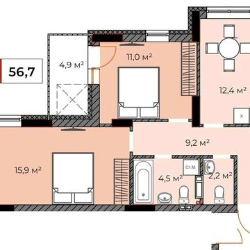 Продається двокімнатна квартира 56м2, Ірпінь стильний  ЖК до Києва 7хв. ЖК Ірпінь Сіті