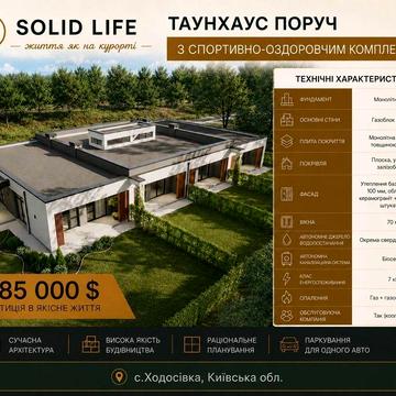 Таун одноповерховий, 12 хв від Києва, блакитне озеро