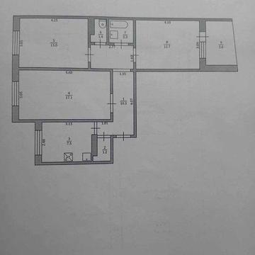 Продам 3-кімнатну квартиру, 68,1 м², центр міста Південноукраї́нськ
