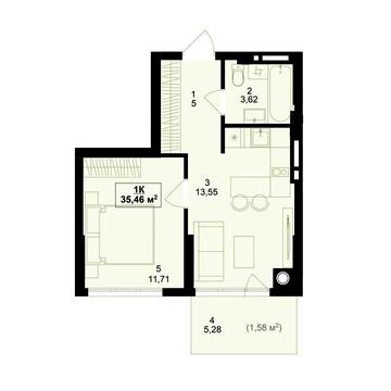 Продаж 1 кім. квартири з розтермінуванням.Газове опалення.І. ЖК GREEN SIDE
