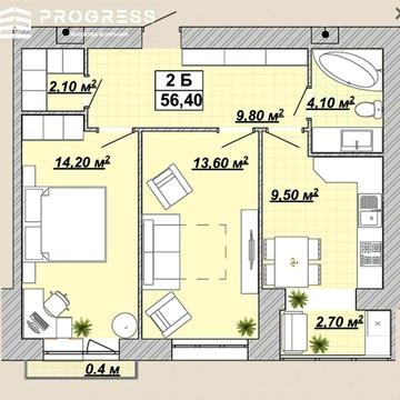 Продаж 2 кімнатної квартири в ЖК Княгинин збудована секція 26 ЖК Жилой район «Княгинин»