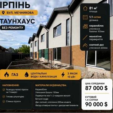 Таунхауси в Ірпені по вул Мечнікова
