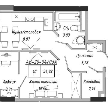 Продам 1-кімнатну квартиру ЖК Артвіль Поверх 3/12 Площа 35,5 м2 Розтермінування до серпня 2029 року ЖК Артвіль