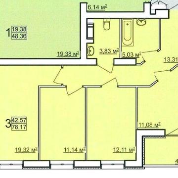 НОВИНКА!!! Продам 3 комнатную квартиру ЖК Победы, Алексеевка, 77м2, средний этаж VW ЖК Победы