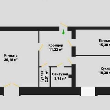 Двокімнатна квартира в новобудові ЖК "NOVOBUD"