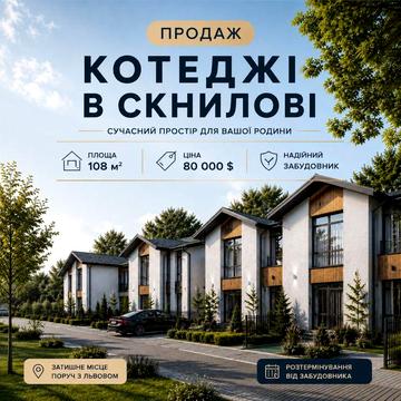 Котедж 108 м² для вашої сім’ї від 80 000 $ замість тісноі квартири