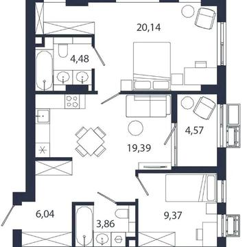 Продаж 2кім 65,5м2 квартири в ЖК”Шелест” ЖК Шелест