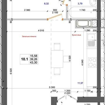 Видова 1-кімнатна квартира 43.3 м² в ЖК Атлант. Без комісії! ЖК Атлант