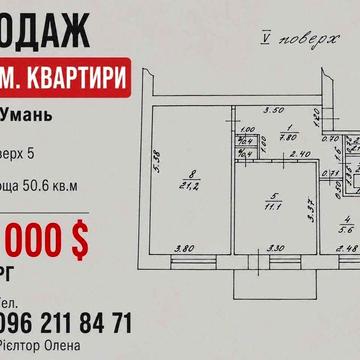 ПРОДАЖ двокімнатної квартири вул. Успенська
