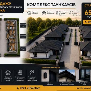 ‼️Нові одноповерхові таунхауси в Струмівці | 65–85 м² | Закрита територія‼️