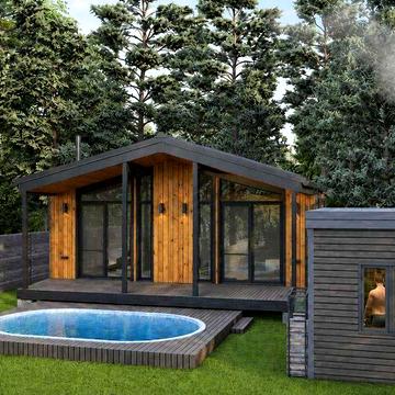 КМ Drevo Homes. Будинок у сосновому лісі з басейном і банею, Вища Дубечня
