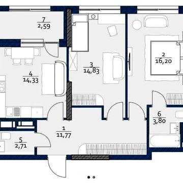 Продаж: 2-кімнатна квартира (66 м2) від забудовника (Мінський масив, єОселя, 50/50, розтермінування) ЖК POLARIS Home&amp;Plaza