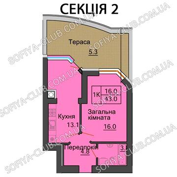 ‼️Продаж  1-кімнатна з Террасою!ЖК Софія Резиденція!