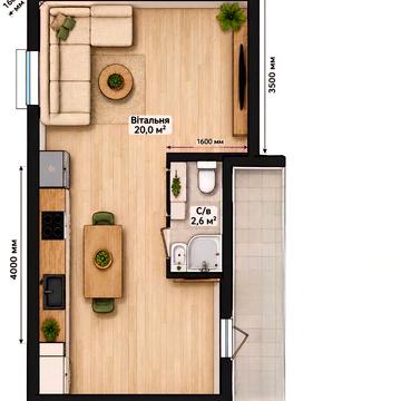 Продаж квартири 34.4 м² в ЖК Віденський будинок, 2 поверх! Супер-ціна! ЖК Віденський будинок