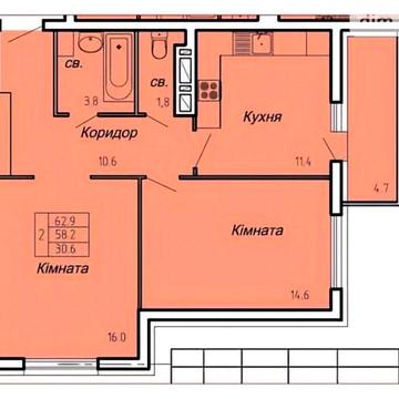 Власник! Атланта Тауер - 63м, вид на озеро та центр, 12 поверх. Продаж по переуступці! Будинок зданий. ЖК Atlanta Tower