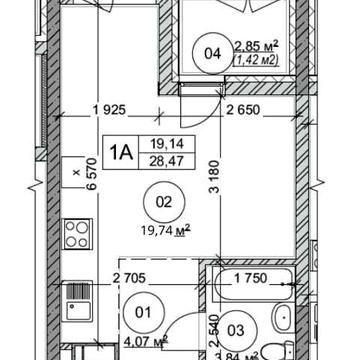 1-кімнатна квартира (28,47м²) від забудовника (Оболонь, єОселя, 50/50, розтермінування) ЖК POLARIS Home&amp;Plaza