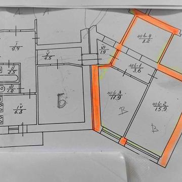 Продам окрему частину квартири на Скальда 40 м.кв.
