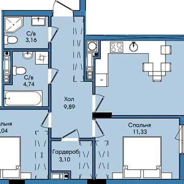 Продаж 2к Квартира Вашингтона Джорджа вулиця ЖК Washington City