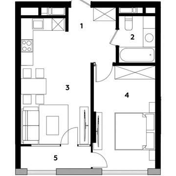 Продаж видової квартири, Бровари, Київська 237, Madison Gardens 46.3 m ЖК Madison Gardens