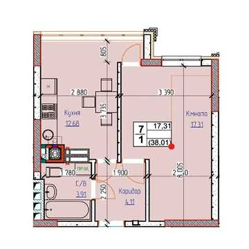 Продаж 1к Квартира Машинобудівників вулиця ЖК Pionerskiy 2