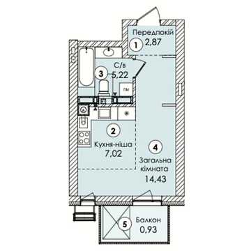 Продаж 1к Квартира Боголюбова вулиця ЖК Atmosfera Premium