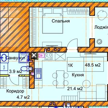 1кімннатна квартира у клубному будинку, р-н Льонокомбінат ЖК Сонячний