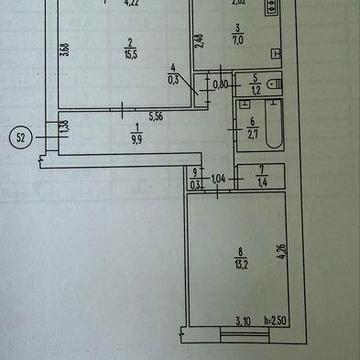2-кімнатна квартира 52,4 м² від власника | під ремонт | Умань