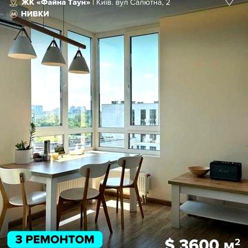 Продаж панорамної 1к квартири 39,1 м² з ремонтом у Файна Таун ЖК Файна Таун