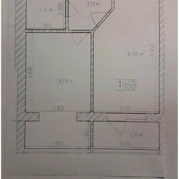 Продам1 кімнатну квартиру в ЖК Мрія 7/10, 42 м2 ЖК Мрія