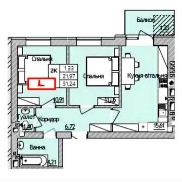 Продаж 2-кімнатної квартири 51,24 м² ЖК Burgundia 3 Ірпінь | 4 поверх | Газове опалення | Без комісії | Власник ЖК Бургундія 3