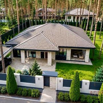 Буча, Одноповерховий сучасний будинок з БАСЕЙНОМ та наповненням!  Лісова Буча Дом 167м22 + 15 соток