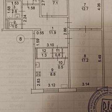 Продается квартира 4 комнаты 76м²