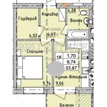 Продаж 1к квартири 36.37 кв.м ЖК Бургундія 3 Ірпінь район Синергії жк Бургундія 3