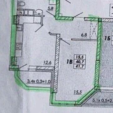 1 ком квартира в новом доме "Реал Парк"