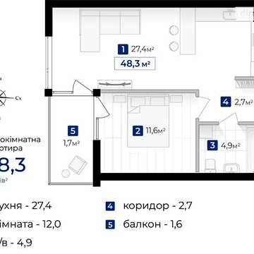 Продаж 1к Квартира Левинського І. вулиця ЖК Городок Южный