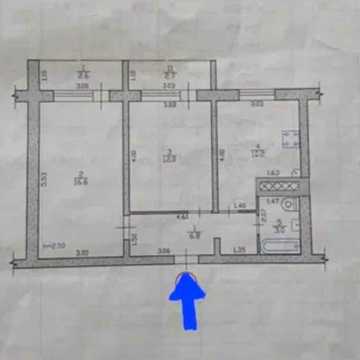 2 кімнатна в багатоповерхівці в ГАРНОМУ СТАНІ в районі КАРАВАНА (720373)