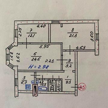 Продається трикімнатна квартира з автономним газовим опаленням