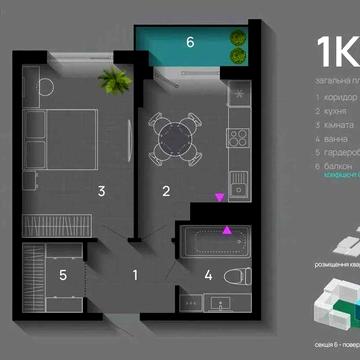 Продаж 1к квартири, ЖК SKYGARDEN ЖК SKYGARDEN