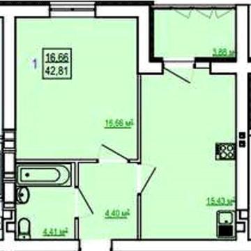 ЖК СКАЗКА 1-комн квартира 43м2 в сданном доме  MV ЖК СКАЗКА