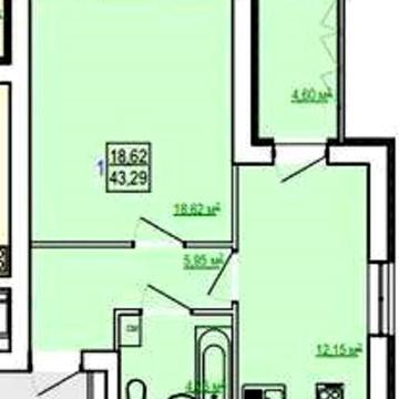 ЖК СКАЗКА продам квартиру 43,5м2  в сданном доме MV ЖК СКАЗКА