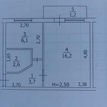 Однокімнатна квартира з балконом
