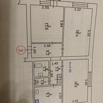 Продаж 3-х кімнатної квартири, район центрального ринку, під ремонт