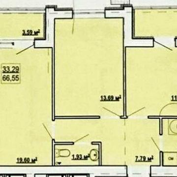 Продам 2-комн квартиру 66м2 в Новострое ЖК ГИДРОПАРК MV ЖК ГИДРОПАРК
